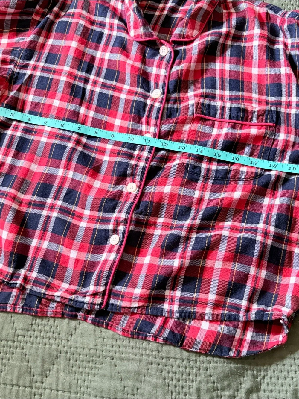 J.Crew Plaid Pajama Flannel Set Women Small Red Navy Blue Cotton NWOT